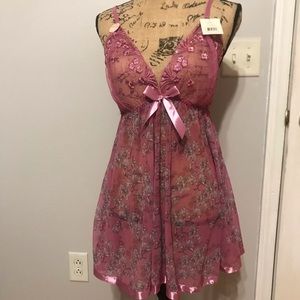 Spree Intimates Pink Babydoll & panties Size XL NWT